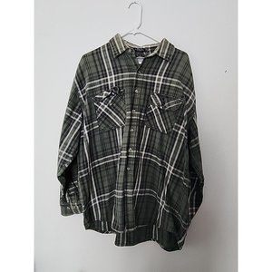 Canyon Guide Outfitters Xl Flannel Shirt Green 100% cotton heavy